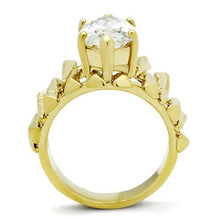 Load image into Gallery viewer, GL080 - IP Gold(Ion Plating) Brass Ring with AAA Grade CZ  in Clear