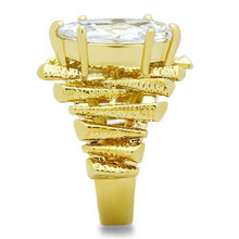 Load image into Gallery viewer, GL080 - IP Gold(Ion Plating) Brass Ring with AAA Grade CZ  in Clear