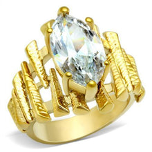 Load image into Gallery viewer, GL080 - IP Gold(Ion Plating) Brass Ring with AAA Grade CZ  in Clear