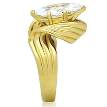 Load image into Gallery viewer, GL088 - IP Gold(Ion Plating) Brass Ring with AAA Grade CZ  in Clear