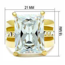 Load image into Gallery viewer, GL089 - IP Gold(Ion Plating) Brass Ring with AAA Grade CZ  in Clear