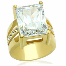 Load image into Gallery viewer, GL089 - IP Gold(Ion Plating) Brass Ring with AAA Grade CZ  in Clear