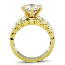 Load image into Gallery viewer, GL095 - IP Gold(Ion Plating) Brass Ring with AAA Grade CZ  in Clear