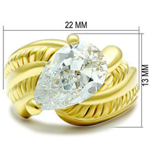 Load image into Gallery viewer, GL100 - IP Gold(Ion Plating) Brass Ring with AAA Grade CZ  in Clear