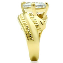 Load image into Gallery viewer, GL100 - IP Gold(Ion Plating) Brass Ring with AAA Grade CZ  in Clear