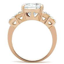 Load image into Gallery viewer, GL141 - IP Rose Gold(Ion Plating) Brass Ring with AAA Grade CZ  in Clear