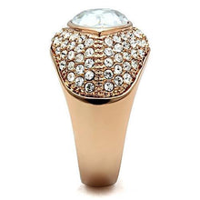 Load image into Gallery viewer, GL146 - IP Rose Gold(Ion Plating) Brass Ring with Top Grade Crystal  in Clear