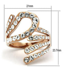 Load image into Gallery viewer, GL149 - IP Rose Gold(Ion Plating) Brass Ring with Top Grade Crystal  in Clear