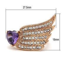 Load image into Gallery viewer, GL151 - IP Rose Gold(Ion Plating) Brass Ring with AAA Grade CZ  in Amethyst