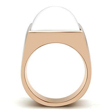 Load image into Gallery viewer, GL164 - IP Rose Gold(Ion Plating) Brass Ring with Synthetic Synthetic Stone in White