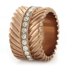 Load image into Gallery viewer, GL202 - IP Rose Gold(Ion Plating) Brass Ring with Top Grade Crystal  in Clear