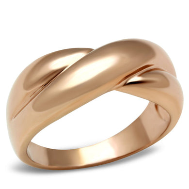 GL208 - IP Rose Gold(Ion Plating) Brass Ring with No Stone