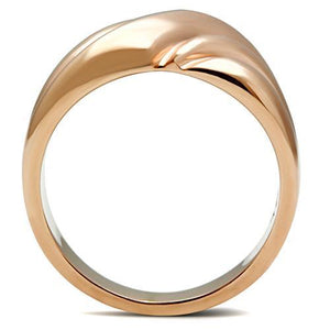 GL214 - IP Rose Gold(Ion Plating) Brass Ring with No Stone