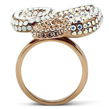 Load image into Gallery viewer, GL219 - IP Rose Gold(Ion Plating) Brass Ring with Top Grade Crystal  in Multi Color