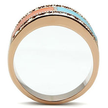 Load image into Gallery viewer, GL221 - IP Rose Gold(Ion Plating) Brass Ring with Top Grade Crystal  in Clear