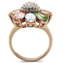 Load image into Gallery viewer, GL224 - IP Rose Gold(Ion Plating) Brass Ring with AAA Grade CZ  in Multi Color