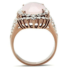 Load image into Gallery viewer, GL225 - IP Rose Gold(Ion Plating) Brass Ring with Precious Stone PINK CRYSTAL in Light Rose