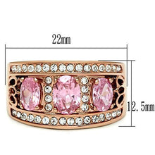 Load image into Gallery viewer, GL244 - IP Rose Gold(Ion Plating) Brass Ring with AAA Grade CZ  in Rose