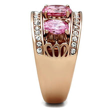 Load image into Gallery viewer, GL244 - IP Rose Gold(Ion Plating) Brass Ring with AAA Grade CZ  in Rose