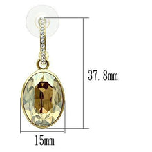 Load image into Gallery viewer, GL257 - IP Gold(Ion Plating) Brass Earrings with Top Grade Crystal  in Champagne