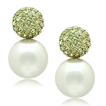 Load image into Gallery viewer, GL264 - IP Gold(Ion Plating) Brass Earrings with Synthetic Pearl in White