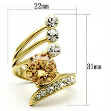 Load image into Gallery viewer, GL300 - IP Gold(Ion Plating) Brass Ring with AAA Grade CZ  in Champagne