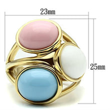 Load image into Gallery viewer, GL303 - IP Gold(Ion Plating) Brass Ring with Synthetic Synthetic Stone in Multi Color