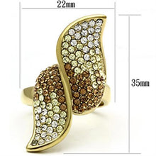 Load image into Gallery viewer, GL304 - IP Gold(Ion Plating) Brass Ring with Top Grade Crystal  in Multi Color