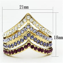 Load image into Gallery viewer, GL305 - IP Gold(Ion Plating) Brass Ring with Top Grade Crystal  in Multi Color