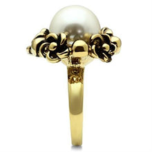 Load image into Gallery viewer, GL308 - IP Gold(Ion Plating) Brass Ring with Synthetic Pearl in White