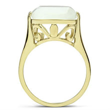 Load image into Gallery viewer, GL309 - IP Gold(Ion Plating) Brass Ring with Synthetic Cat Eye in White