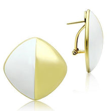 Load image into Gallery viewer, GL340 - IP Gold(Ion Plating) Brass Earrings with Epoxy  in White