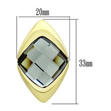 Load image into Gallery viewer, GL341 - IP Gold(Ion Plating) Brass Earrings with Synthetic Synthetic Glass in Black Diamond