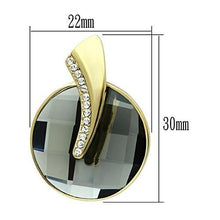 Load image into Gallery viewer, GL343 - IP Gold(Ion Plating) Brass Earrings with Synthetic Synthetic Glass in Black Diamond