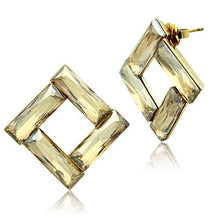 Load image into Gallery viewer, GL344 - IP Gold(Ion Plating) Brass Earrings with Top Grade Crystal  in Topaz