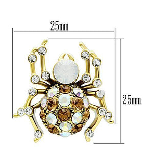 GL347 - IP Gold(Ion Plating) Brass Earrings with Top Grade Crystal  in Multi Color