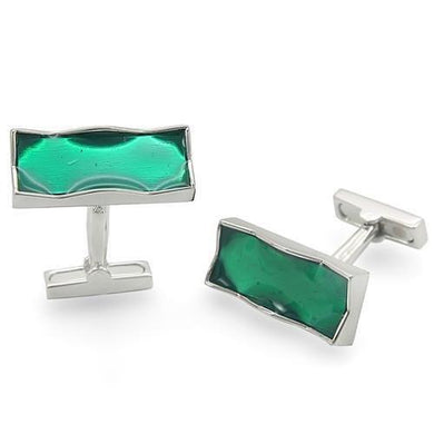 LO1374 - Rhodium Brass Cufflink with No Stone