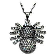 Load image into Gallery viewer, LO1578 - Ruthenium Brass Chain Pendant with AAA Grade CZ  in Clear