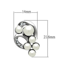 Load image into Gallery viewer, LO1970 - Rhodium White Metal Earrings with Synthetic Pearl in White