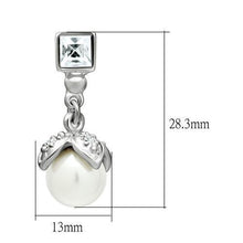 Load image into Gallery viewer, LO1973 - Rhodium White Metal Earrings with Synthetic Pearl in White