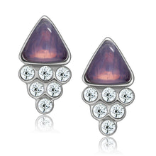 Load image into Gallery viewer, LO1979 - Rhodium White Metal Earrings with Top Grade Crystal  in Clear