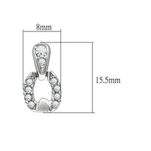 Load image into Gallery viewer, LO1999 - Rhodium White Metal Earrings with Top Grade Crystal  in Clear