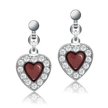 Load image into Gallery viewer, LO2000 - Rhodium White Metal Earrings with Top Grade Crystal  in Clear