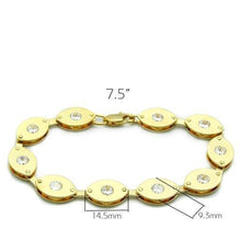 Load image into Gallery viewer, LO2010 - Matte Gold &amp; Gold Brass Bracelet with AAA Grade CZ  in Clear