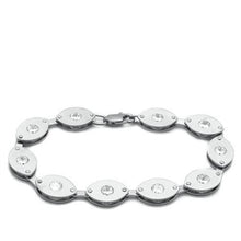 Load image into Gallery viewer, LO2011 - Matte Rhodium &amp; Rhodium Brass Bracelet with AAA Grade CZ  in Clear