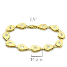 Load image into Gallery viewer, LO2015 - Matte Gold &amp; Gold Brass Bracelet with AAA Grade CZ  in Clear