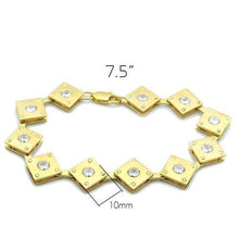 Load image into Gallery viewer, LO2017 - Matte Gold &amp; Gold Brass Bracelet with AAA Grade CZ  in Clear