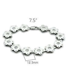 Load image into Gallery viewer, LO2019 - Matte Rhodium &amp; Rhodium Brass Bracelet with AAA Grade CZ  in Clear