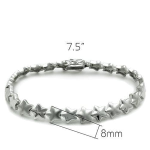 LO2021 Matte Rhodium & Rhodium Brass Bracelet with No Stone in No Stone