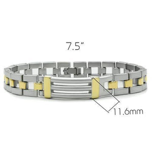 LO2030 - Matte Rhodium & Gold White Metal Bracelet with No Stone